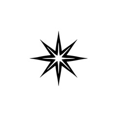 Eight-Pointed Star: Geometric Shape, Abstract Design Element, Vector Icon, Minimalist Graphic, Black and White Symbol, Simple Illustration, Modern Pattern