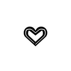Geometric Heart: Minimalist Black and White Love Symbol Icon. Perfect for Valentine's Day, romantic designs, and minimalist graphic projects.