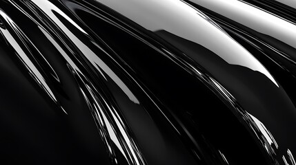 Abstract Black Glossy Swirling Surface Design