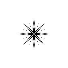 Geometric Starburst: Abstract Black and White Vector Graphic Design. Perfect for logos, backgrounds, and design projects.