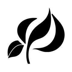 Elegant Black and White Leaf Illustration: Minimalist Botanical Design, Nature-Inspired Vector Graphic, Simple Floral Icon, Perfect for Eco-Friendly Branding