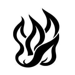 Abstract Black and White Flame Design: Fiery Vector Graphic, Perfect for Logos, Icons, and Patterns