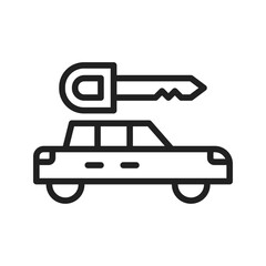 Rent a Car icon vector image. Suitable for mobile apps, web apps and print media.