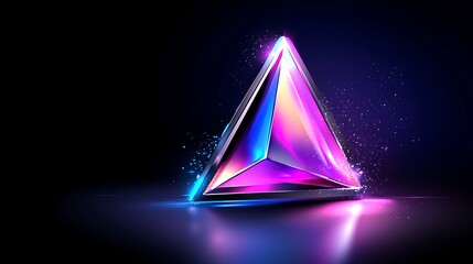 Luminous Glowing Triangle Abstract 3D Render