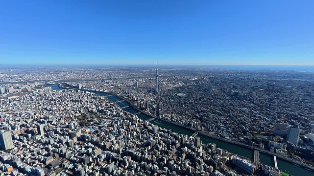 空撮　東京　ヘリ　東京スカイツリー
