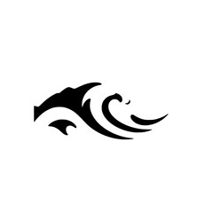 Abstract Ocean Wave: A Dynamic Vector Graphic Design. Perfect for nature, water, and sea-themed projects. This elegant symbol evokes movement and energy.