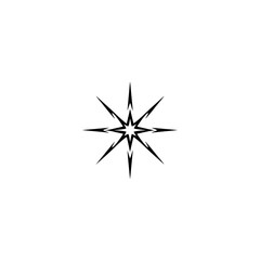 Geometric Star: Abstract Black and White Shape Design - Minimalist Vector Graphic