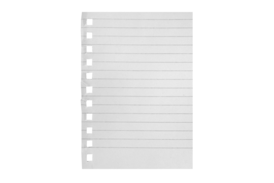 The  isolated sheet of paper