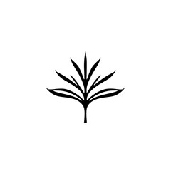 Fototapeta premium Elegant Minimalist Plant Illustration: Black and White Botanical Design, Perfect for Logos, Prints, and Decor