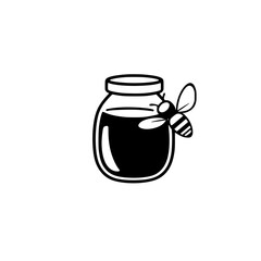 Sweet Honey in a Jar with a Bee: A Delicious and Healthy Natural Food
