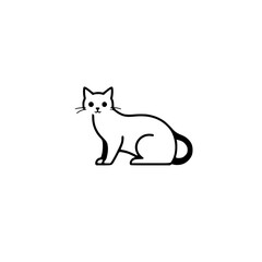 Adorable Cat Illustration: Simple Line Art Design, Perfect for Pet Lovers and Minimalist Decor