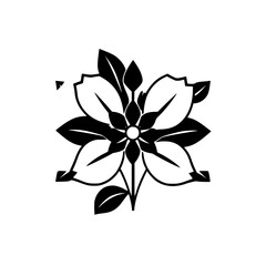 Monochrome Floral Design: Elegant Black and White Flower Illustration