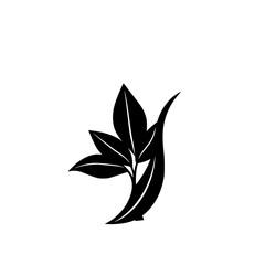 Elegant Black and White Leaf Illustration: Minimalist Botanical Design, Nature-Inspired Graphic, Simple Floral Pattern