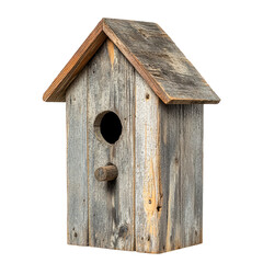 Rustic Wooden Birdhouse Isolated on Transparent Background