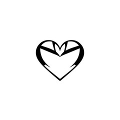 Elegant Black and White Heart Design: Minimalist Vector Graphic, Perfect for Valentine's Day or Romantic Projects