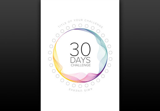 Colorful circular design layout template for your 30 Days Challenge