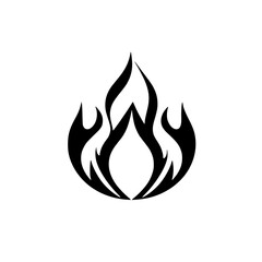 Abstract Fire Flame Logo Design: Simple, Minimalist Vector Graphic