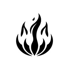 Abstract Black Flame Logo Design: Fiery Symbol of Energy and Passion