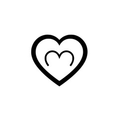 Heart Symbol: Minimalist Love Icon Design. Perfect for Valentine's Day cards, romantic projects, or logo design. Simple, clean lines create a timeless aesthetic.