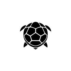 Obraz premium Black Turtle Shell: Simple, Elegant Wildlife Icon, Perfect for Nature Logos and Designs