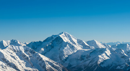 snow covered mountains in winter