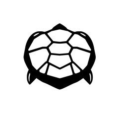 Obraz premium Geometric Turtle Shell: Black and White Minimalist Animal Design