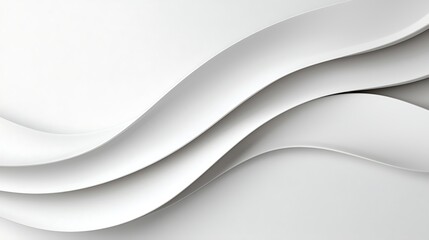 Fototapeta premium Abstract White Waves Background Texture Smooth Flowing Curves and Subtle Shadows