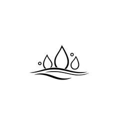 Water Drop Harmony: A Serene Nature Illustration.  Peaceful waves and pure water droplets symbolize balance and tranquility in nature.