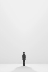 Leadership Development Individual Standing Alone in Minimalist White Studio