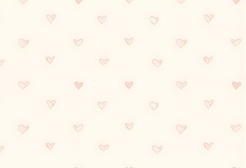 Minimalist heart pattern background with simple, elegant line art hearts on a neutral-toned backdrop