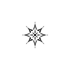 Geometric Star Mandala: Abstract Black and White Graphic Design Element. Perfect for branding, logos, and digital art projects.