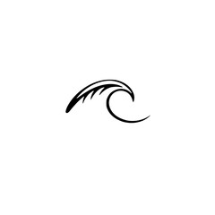 Abstract Ocean Wave: Minimalist Line Art Design, Nature Inspired Symbol, Vector Graphic, Simple Illustration