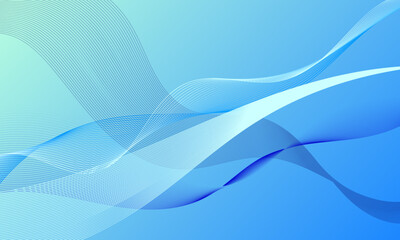blue smooth lines wave curves with soft gradient abstract background