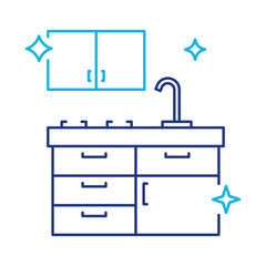 Kitchen Cleaning icon – Representing Hygiene in the Kitchen, home maintenance, appliance cleaning, sanitation. Vector illustration.