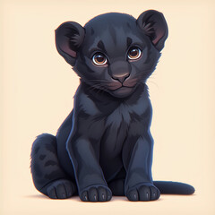 Illustration of a panther on white background