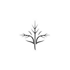 Elegant Minimalist Tree Line Art: Nature-Inspired Botanical Design. Simple, Black and White Vector Graphic, Perfect for Logo or Icon.