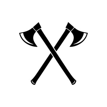 crossed black axes on white background clip art preview