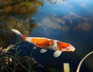 big koi carp in the pond