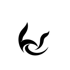 Abstract Black and White Wave Swirl Logo Design: Minimalist Vector Graphic for Branding