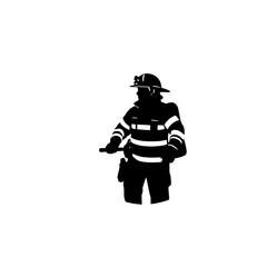 Firefighter Silhouette: A Symbol of Courage and Protection. This powerful image depicts a firefighter, embodying bravery, service, and community safety.