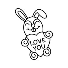 Valentine's Day bunny illustration