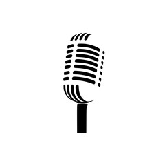 Fototapeta premium Vintage Microphone: Retro Audio Recording Equipment, Classic Music Podcast, Broadcasting, Singing Performance