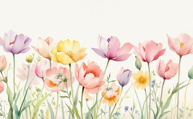 tarjeta de invitaci&oacute;n. flores estilo acuarela