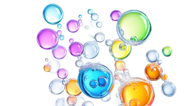 Colorful Bubbles, Transparent Background, Cut Out
