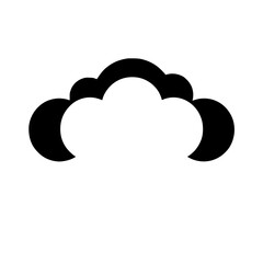 Cloud Icon: Simple Black and White Weather Symbol, Nature Graphic Design, Minimalist Vector Illustration