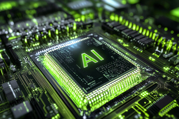 Fototapeta premium Artificial intelligence AI computer processor chip.