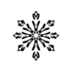 Black and White Snowflake Design: Geometric Winter Pattern, Holiday Symbol, Nature Inspired Graphic