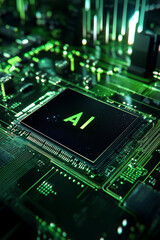Fototapeta premium Artificial intelligence AI computer processor chip.
