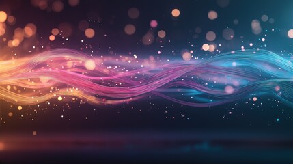 Obraz premium A colorful wave of light with many small dots