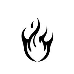 Abstract Tribal Flame Design: Fiery Black and White Vector Graphic